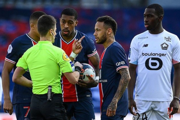 Neymar nhận thẻ đỏ, PSG thua Lillle, mất luôn ngôi đầu - Bóng Đá