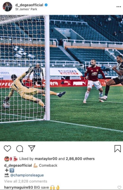 (Photo) Harry Maguire reacts to David de Gea’s stunning save for Man United vs Newcastle - Bóng Đá