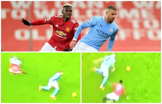 Walker làm Pogba + Fred ngã chổng vó - Bóng Đá