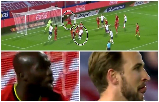 Romelu Lukaku denies Harry Kane a certain goal for England with brilliant headed clearance for Belgium - Bóng Đá