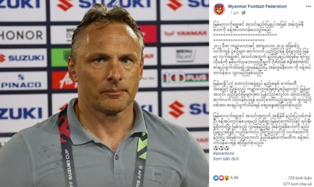 OFFICIAL: Myanmar Football Federation sacks Miodrag Radulović - Bóng Đá