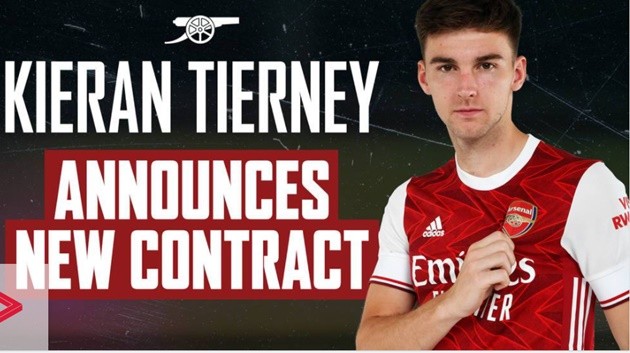 Kieran Tierney signs new Arsenal contract until 2026 - Bóng Đá