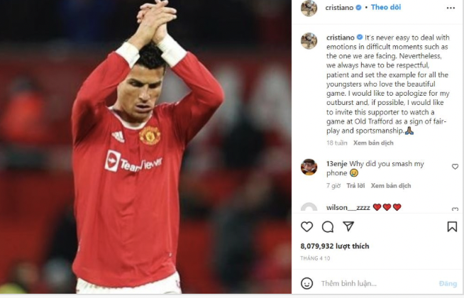 Ronaldo giải quyết xong vụ đập điện thoại của CĐV Everton - Bóng Đá
