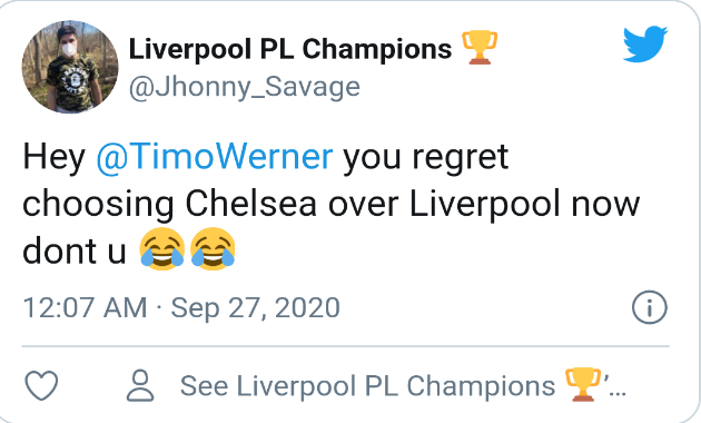 Liverpool fans react to Werner's performance against West Brom  - Bóng Đá