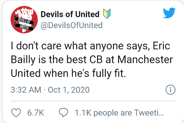 Man utd fans react to bailly's performance  - Bóng Đá
