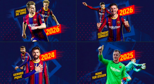 Barcelona - Agreement for contract extensions for Piqué, Ter Stegen, De Jong and Lenglet - Bóng Đá