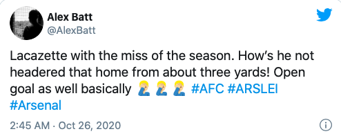 Arsenal 0-1 Leicester: Alexandre Lacazette slammed by fans after missing sitter in PL loss - Bóng Đá