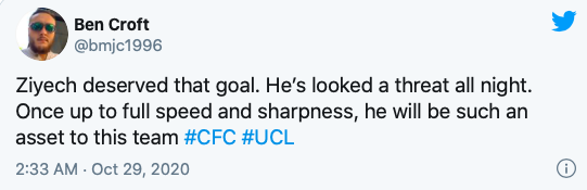 Chelsea fans impressed by Hakim Ziyech on his first Blues start - Bóng Đá