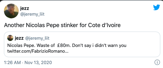 SOME FANS REACT TO NICOLAS PEPE’S LATEST PERFORMANCE - Bóng Đá