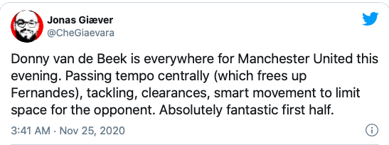 Manchester United fans in love with Donny van de Beek after stellar performance - Bóng Đá