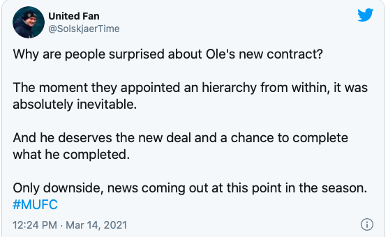 Fans react to news of Ole Gunnar Solskjaer’s new Man United contract - Bóng Đá