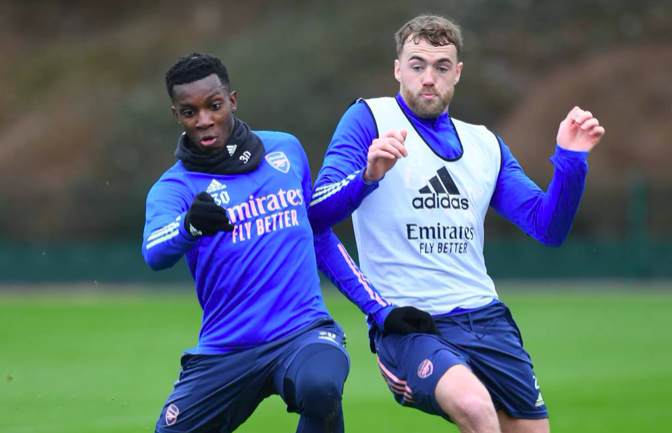 Aubameyang gây bất ngờ, Arsenal hưng phấn trên sân tập - Bóng Đá