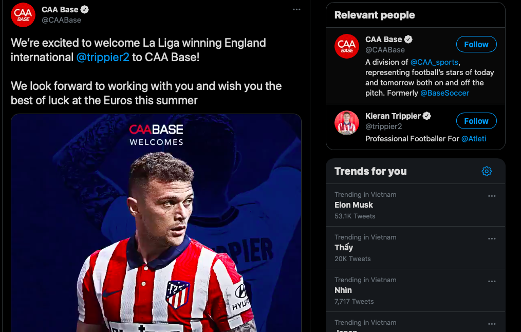OFFICIAL Trippier switched representative - Bóng Đá