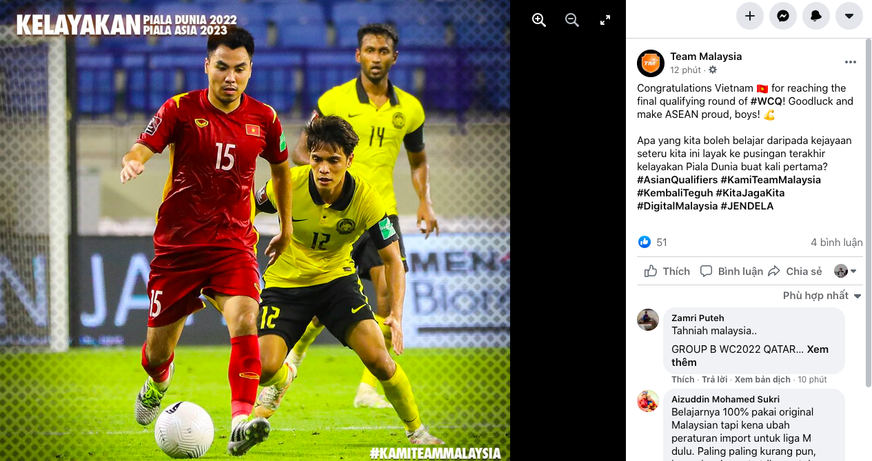 Việt Nam làm nên lịch sử, phía Malaysia liền có 1 động thái - Bóng Đá