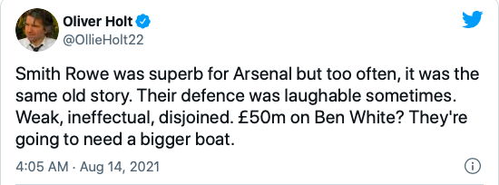 Stats paint the picture as Ben White targeted following Arsenal debut - Bóng Đá