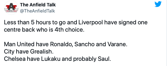 ‘MAKING ME SICK’: SOME LIVERPOOL FANS REACT TO CHELSEA DEADLINE-DAY TRANSFER RUMOUR - Bóng Đá