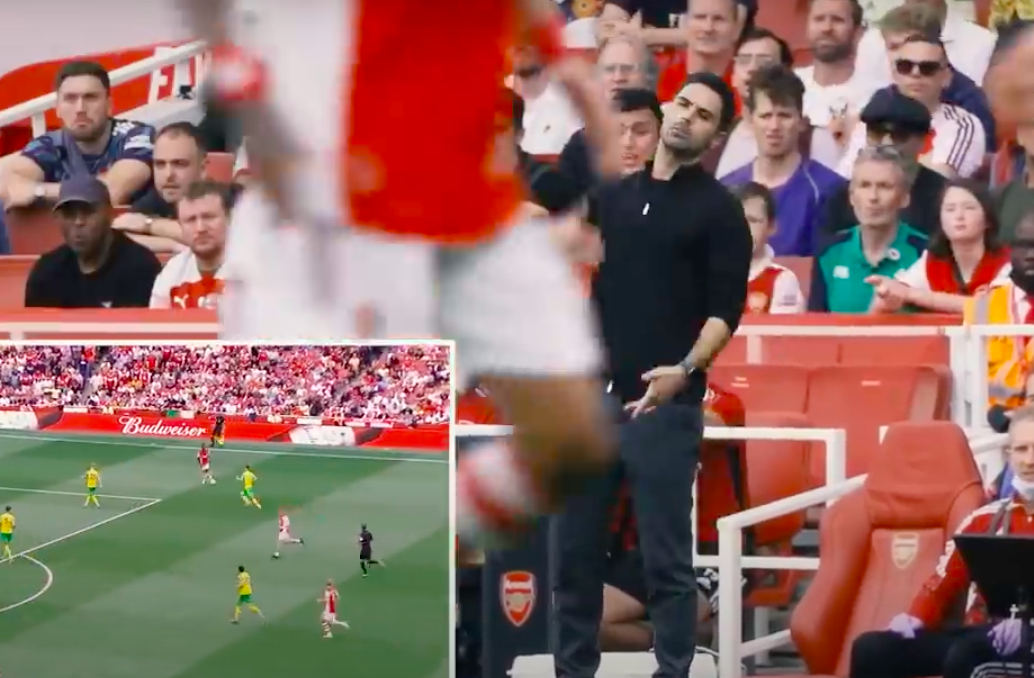Arsenal bench cam shows Mikel Arteta’s frustration with Nicolas Pepe during Norwich City win - Bóng Đá