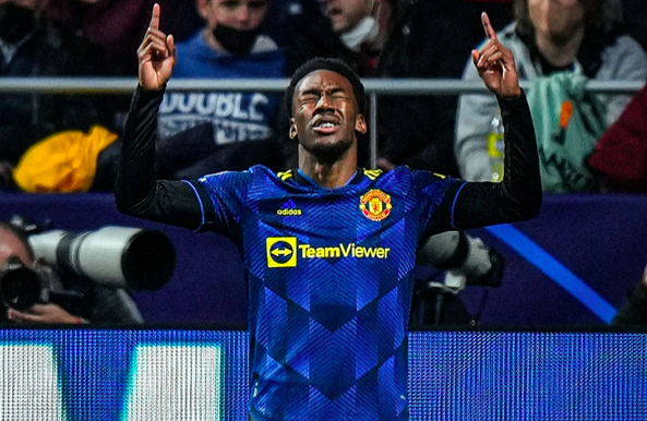 Manchester United's 500th goal in the Champions League & European Cup is scored by 19-year-old Anthony Elanga! 