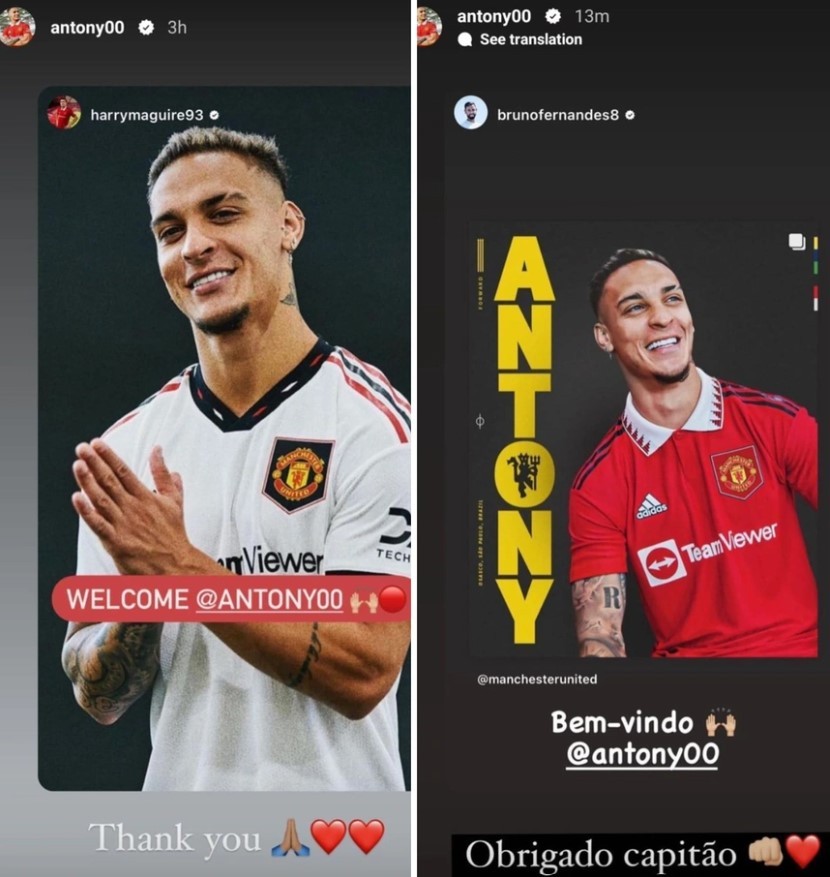 Antony nhầm Bruno Fernandes là đội trưởng MU - Bóng Đá