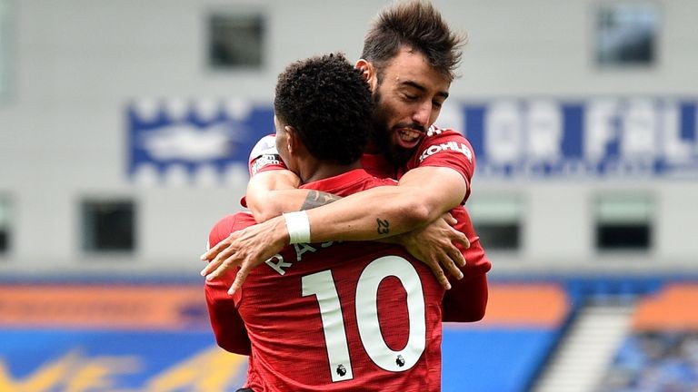 Bruno Fernandes crying after Rashford's goal and after scoring - Bóng Đá