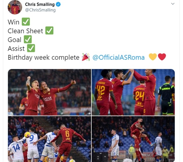 Smalling ăn mừng trên Twitter - Bóng Đá