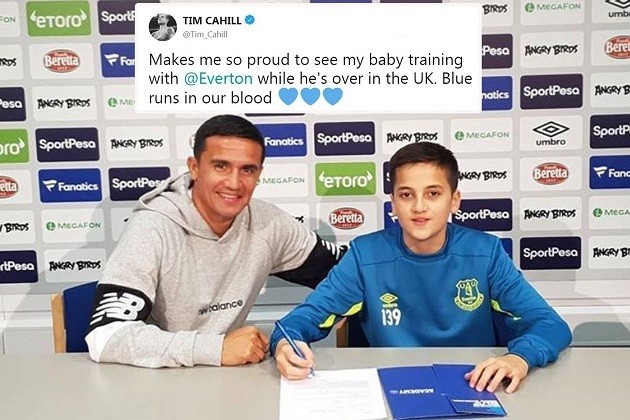 Everton legend Tim Cahill overjoyed as his son Shae joins Toffees - Bóng Đá