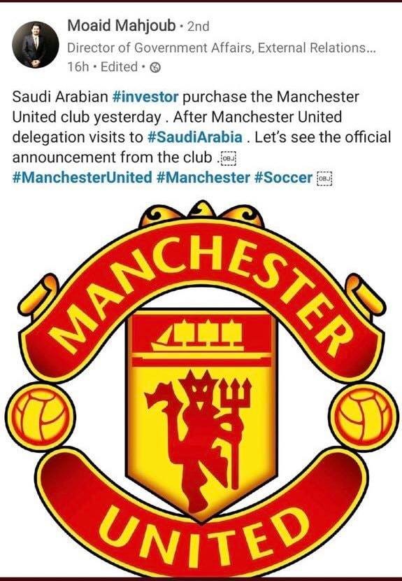Saudi Abrabia done purchasing Man Utd, the takeover is done - Bóng Đá