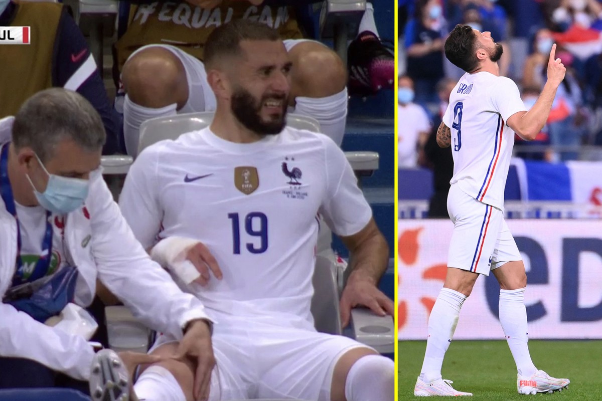 France suffer huge Karim Benzema injury scare as recalled Real Madrid striker forced off one week before Germany opener - Bóng Đá