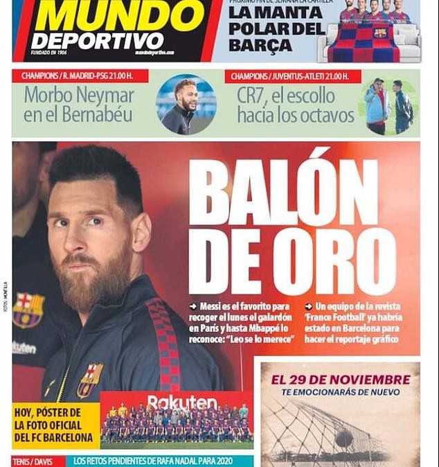Lionel Messi has 'won the Ballon d'Or' ahead of Ronaldo and van Dijk - and Spanish media claim he has been told of decision - Bóng Đá