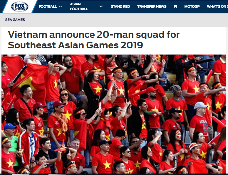 Báo châu Á nói gì về danh sách U22 Việt Nam dự SEA Games 30? - Bóng Đá