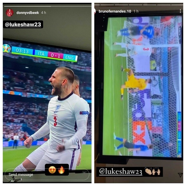 Donny van de Beek and Bruno Fernandes show admiration for Luke Shaw - Bóng Đá
