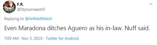 Bị Aguero xem thường, CĐV Liverpool nhắc lại 