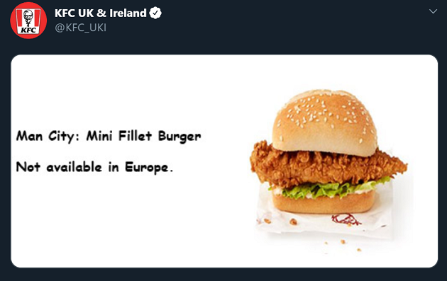 KFC compare Premier League clubs to their meals in a light-hearted Twitter thread - and it's finger lickin' good - Bóng Đá