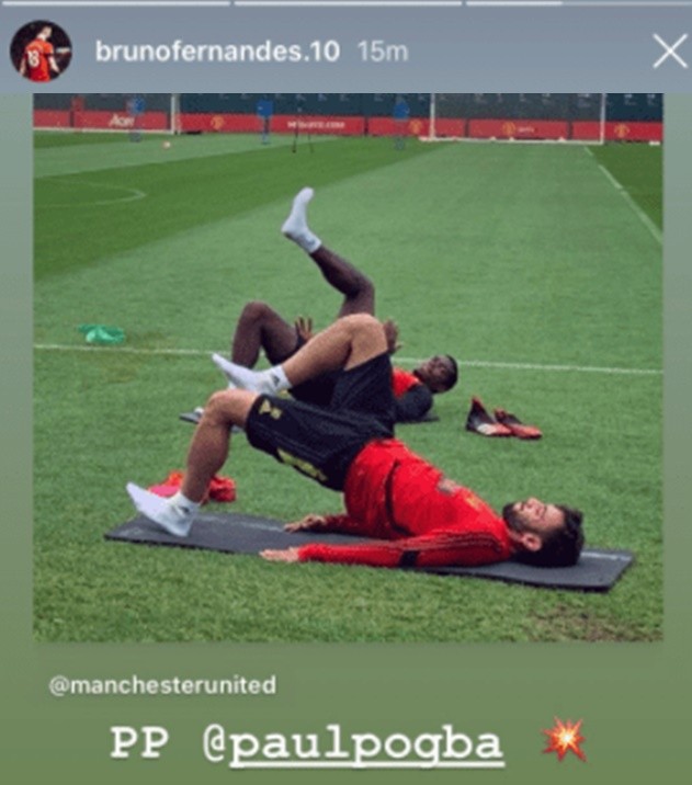 Bruno Fernandes sends message to Paul Pogba after first training session together  - Bóng Đá