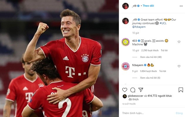 Động thái đầu tiên của Lewandowski sau khi khuất phục Chelsea - Bóng Đá