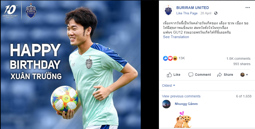 Thực hư chuyện Buriram phũ phàng xoá hết hình ảnh Xuân Trường - Bóng Đá