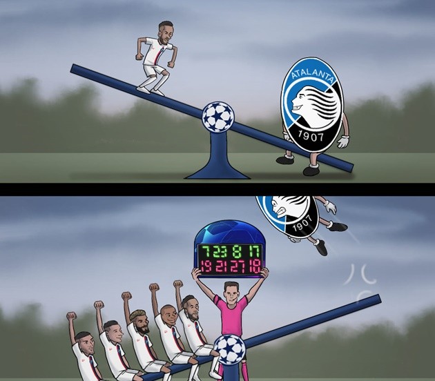 Ảnh chế PSG thắng Atalanta - Bóng Đá