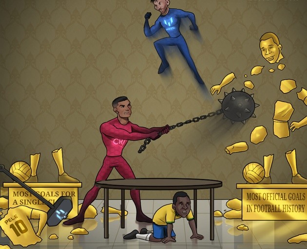 Cười té khói với loạt ảnh chế Ronaldo phá kỷ lục ghi bàn - Bóng Đá