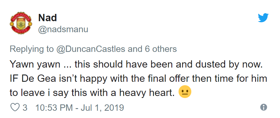 Manchester United fans react as De Gea reportedly offered new deal - Bóng Đá