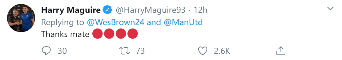 Man Utd thắng, Wes Brown đặc biệt chúc mừng riêng Maguire - Bóng Đá