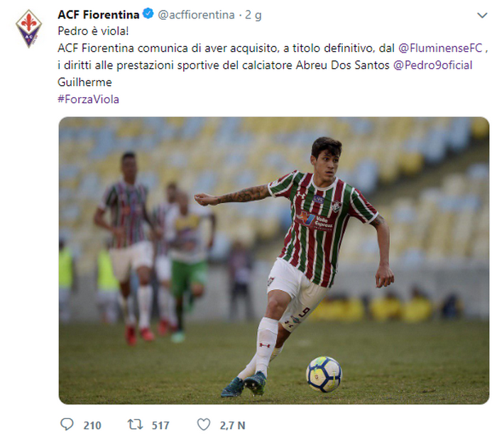 CHÍNH THỨC: Fiorentina chiêu mộ Pedro - Bóng Đá