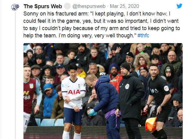 Son Heung-min đăng đàn về cánh tay 