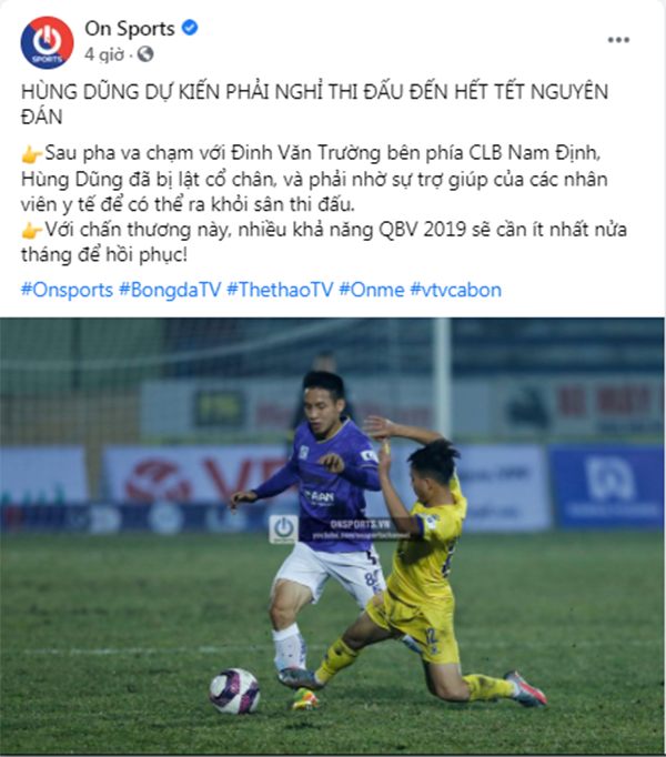 CĐV lên án pha triệt hạ của cầu thủ Nam Định với Hùng Dũng - Bóng Đá