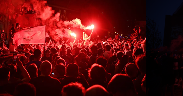 Hình ảnh các CĐV Liverpool ăn mừng vô địch (The Sun) - Bóng Đá