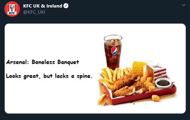 KFC compare Premier League clubs to their meals in a light-hearted Twitter thread - and it's finger lickin' good - Bóng Đá