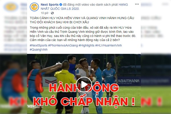 NHM lên án hành động bạo lực của HLV Phố Hiến với cầu thủ An Giang - Bóng Đá