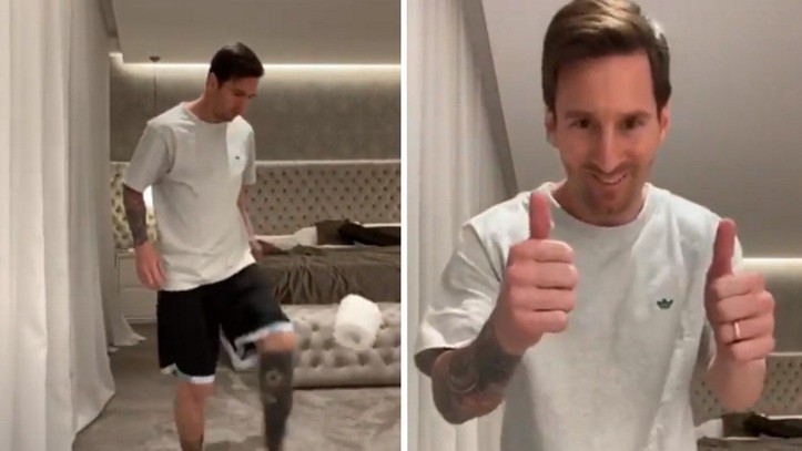 Messi finally takes part in toilet roll challenge - Bóng Đá