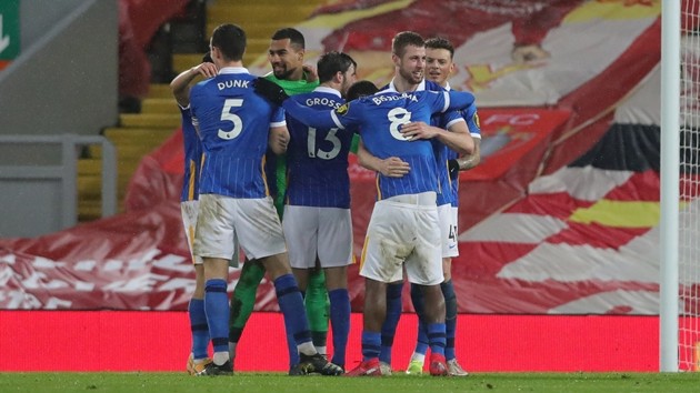 Thống kê Liverpool - Brighton - Bóng Đá