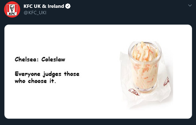 KFC compare Premier League clubs to their meals in a light-hearted Twitter thread - and it's finger lickin' good - Bóng Đá