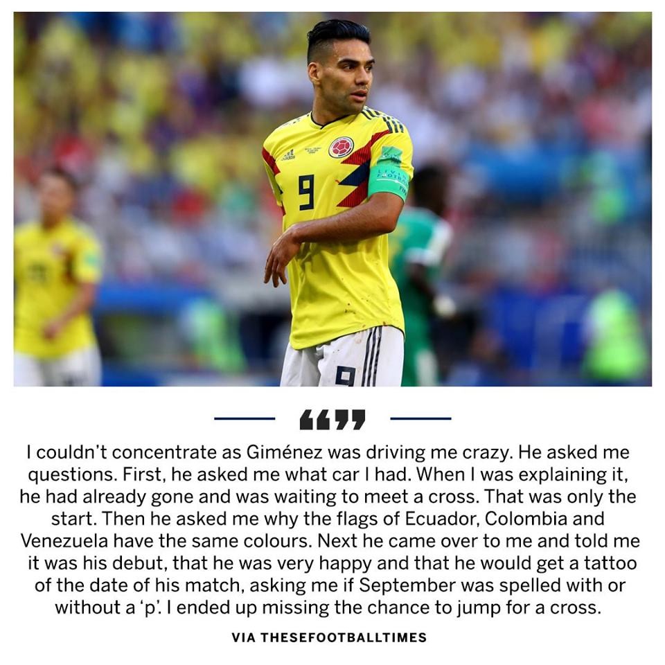 Radamel Falcao on playing against Jose Gimenez. Master of mind games - Bóng Đá